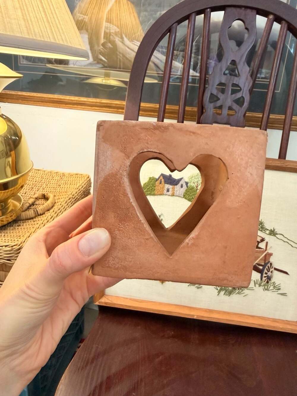 Heart Cutout Candle Holder Terra Cotta Clay Box Patrick James Rustic Cottagecore